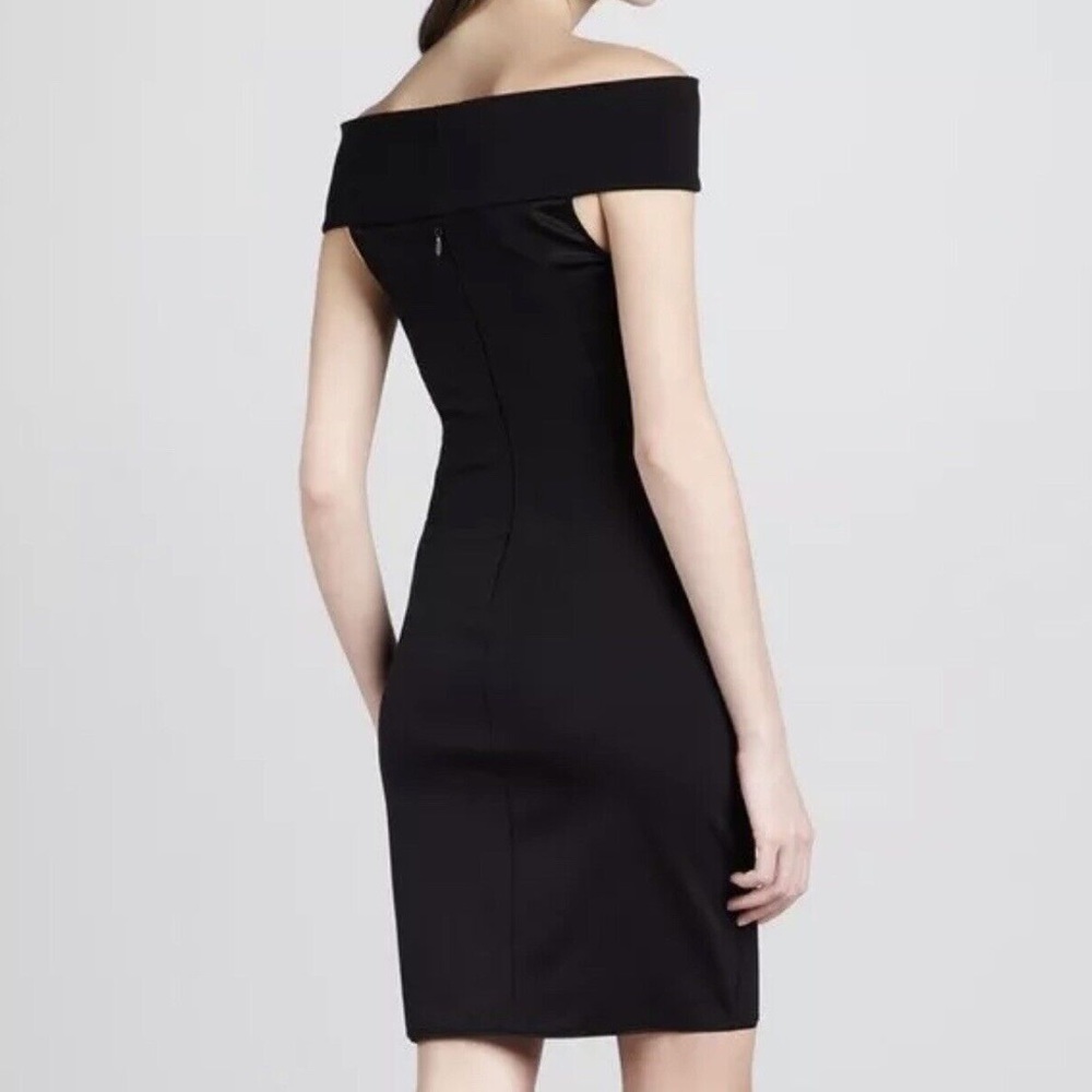 Halston Heritage Black Off-Shoulder Bodycon Dress | Little Black Dress | Size 0